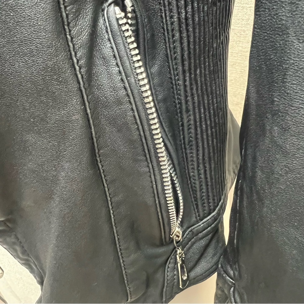HanHou Queen Sheep Skin Leather Moto Style Jacket - Picture 11 of 15